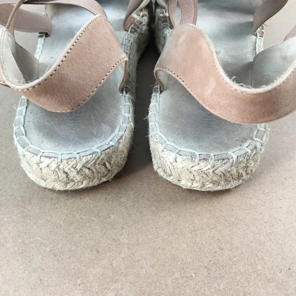 NINE WEST NEUTRAL BORDWALK BOARDWALK SUMMER TAN BEACHY ESPADRILLES LEATHER 9.5